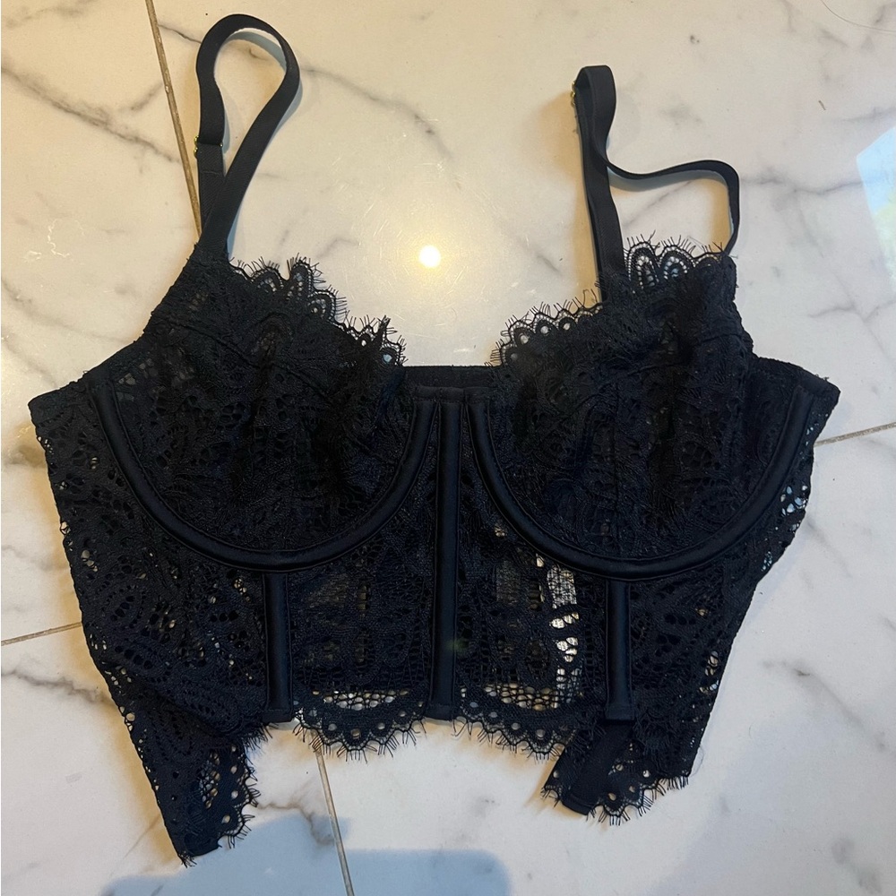 Anthropologie Black Lace Bra